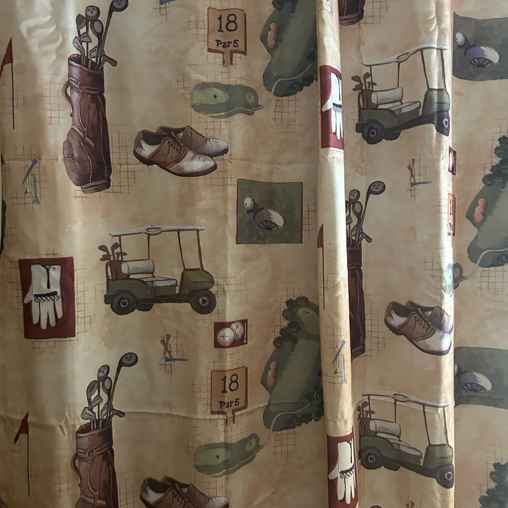 Golf Theme Shower Curtain Set NWT